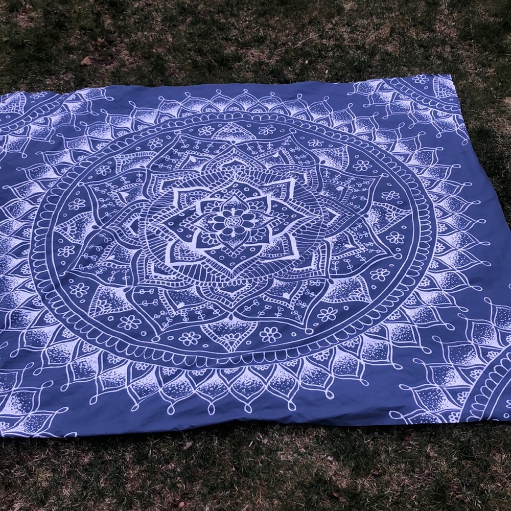 Navy blue medallion tapestry